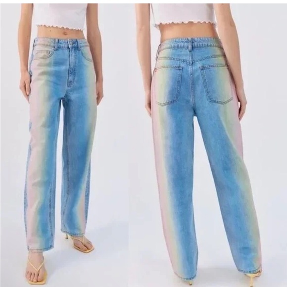 NWT BDG High-Rise Rainbow Baggy Jeans